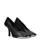Black Leather High Heel Pumps