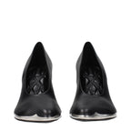 Black Leather High Heel Pumps
