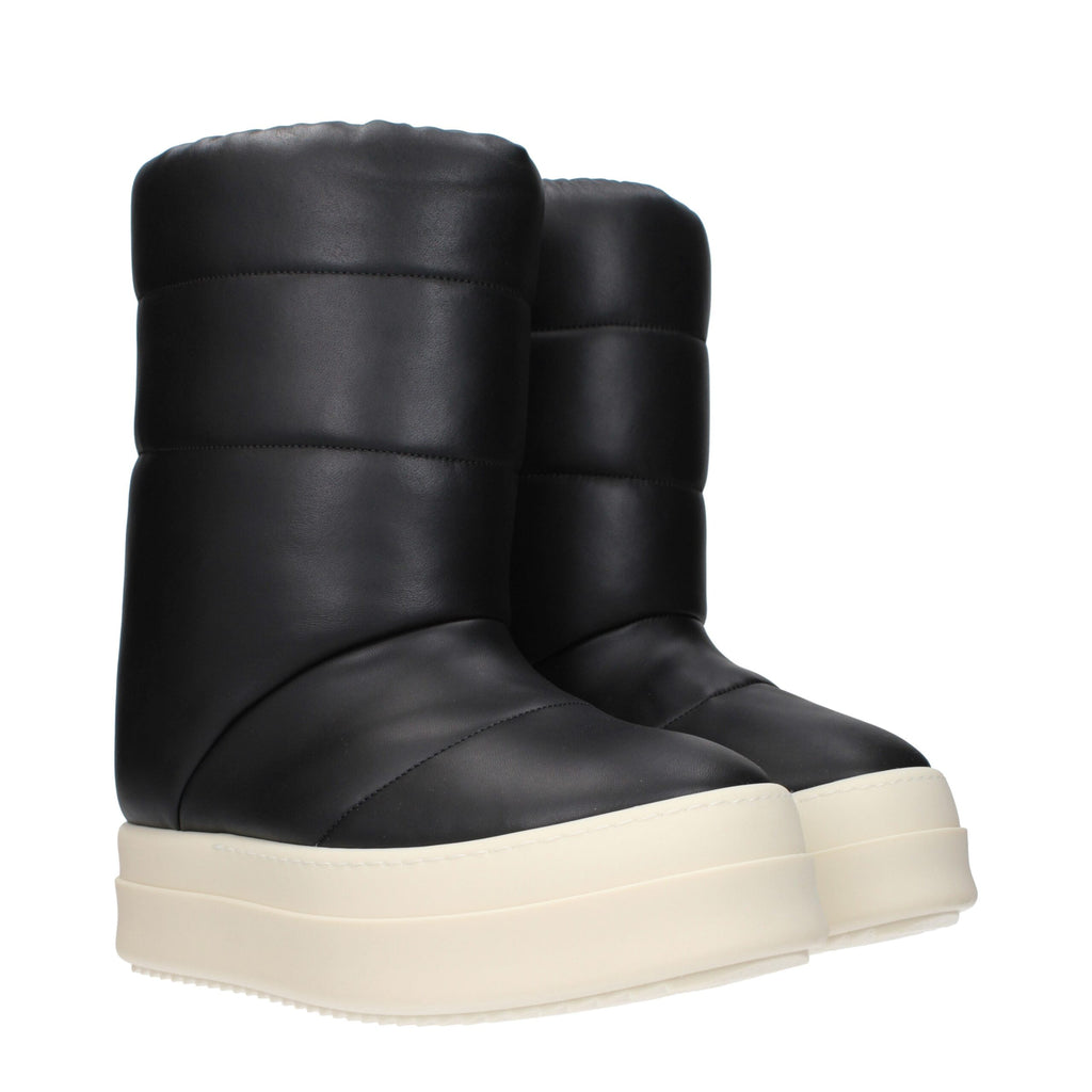 Black Leather Ankle Boots