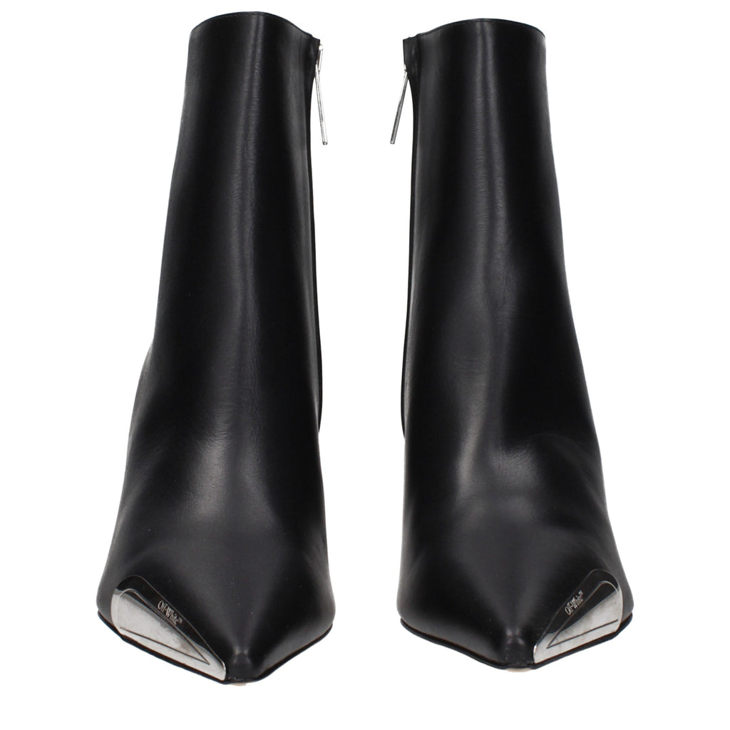 Black Leather Ankle Boots