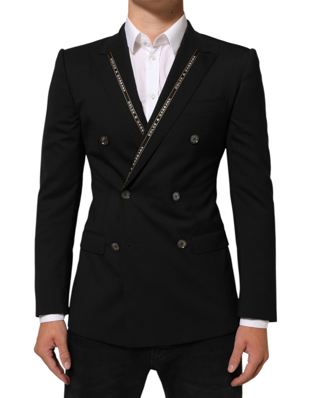 Black SICILIA Double Breasted Jacket Blazer