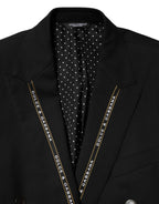 Black SICILIA Double Breasted Jacket Blazer
