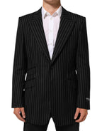 Black Stripes 2 Buttons Suit Jacket Blazer