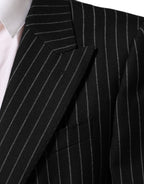 Black Stripes 2 Buttons Suit Jacket Blazer