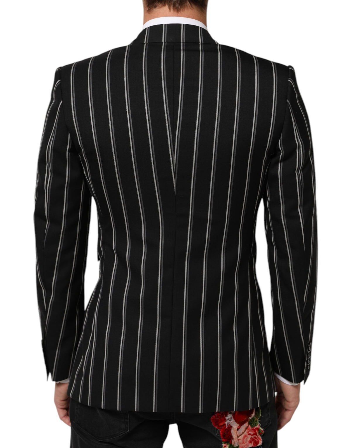 Dark Gray Stripes SICILIA 1 Button Suit Blazer