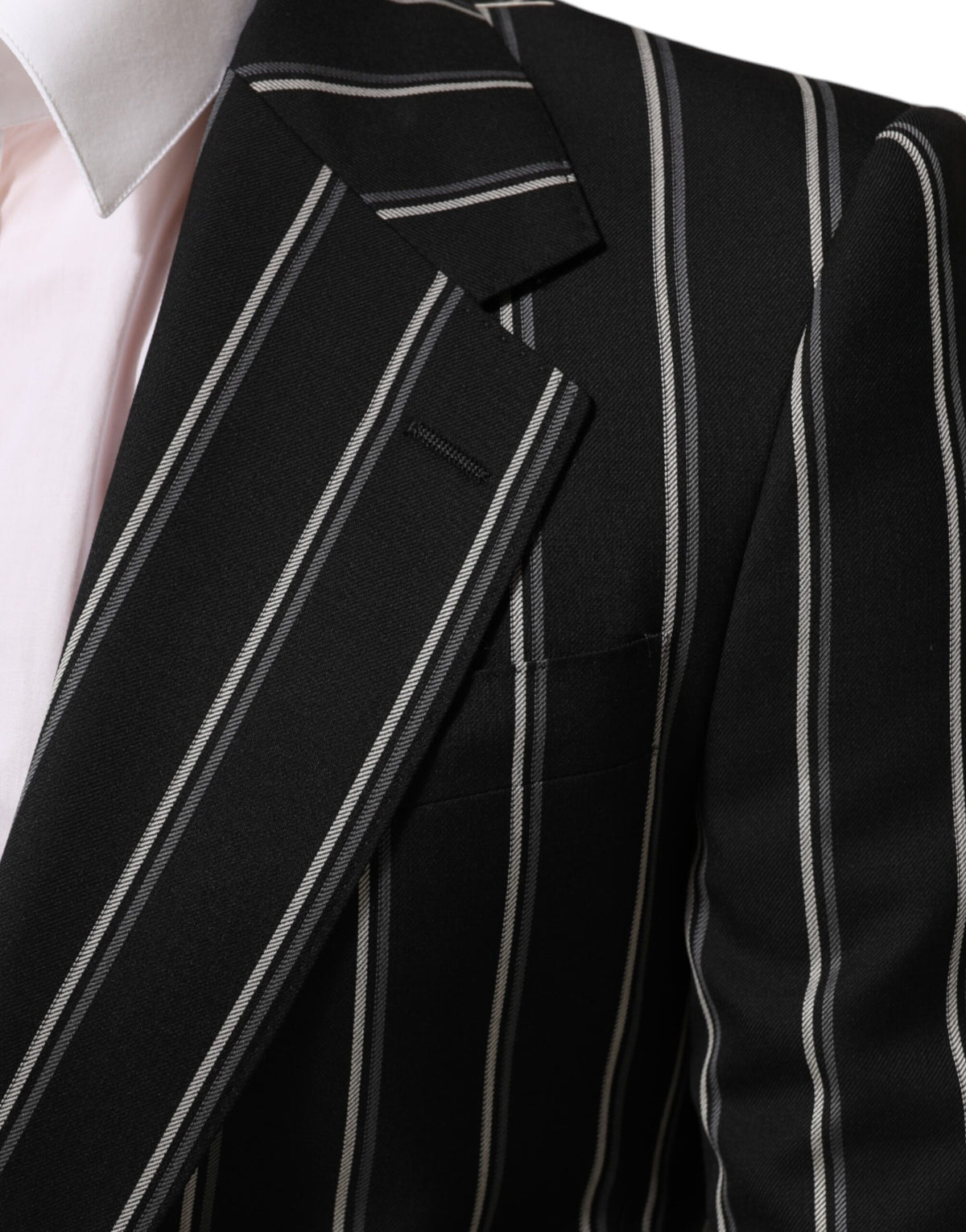 Dark Gray Stripes SICILIA 1 Button Suit Blazer