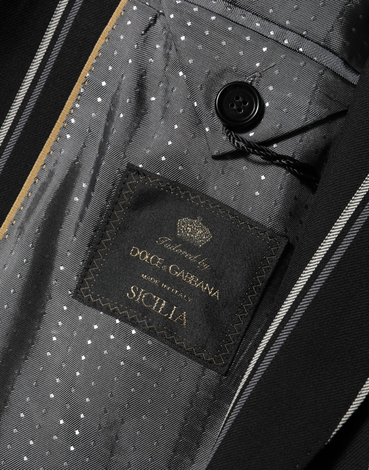 Dark Gray Stripes SICILIA 1 Button Suit Blazer