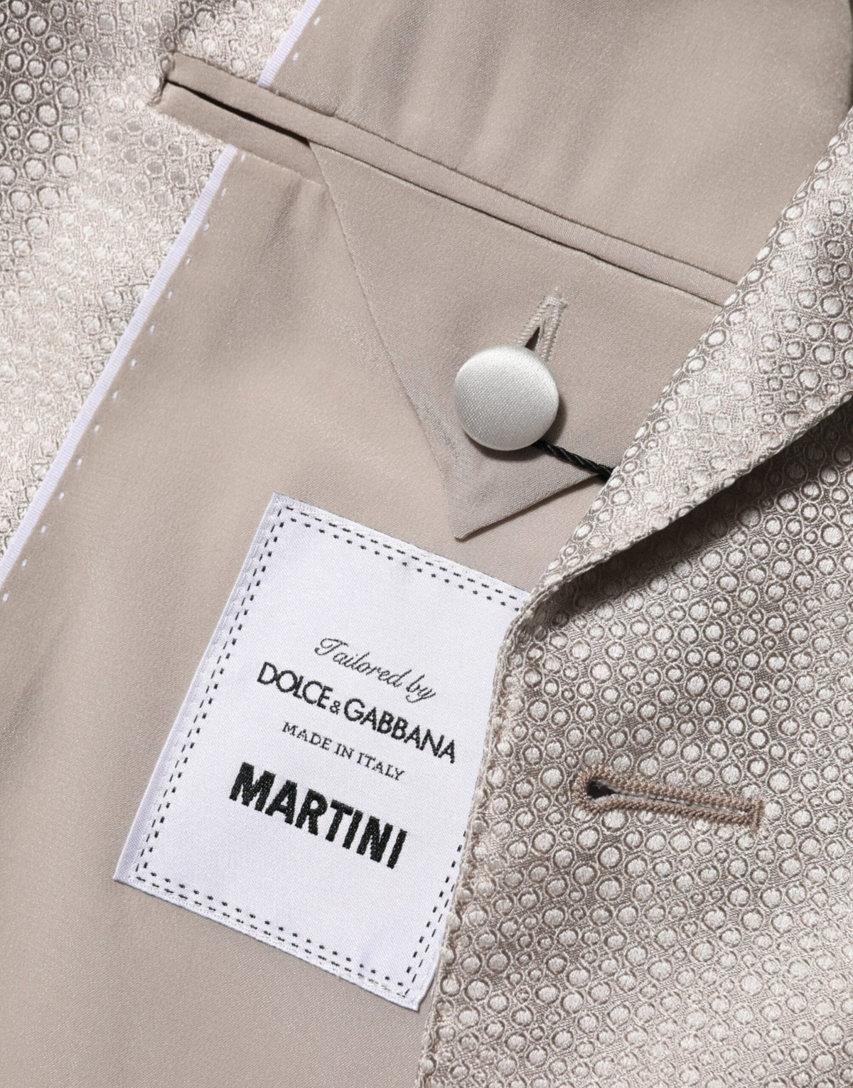 Beige MARTINI Double-Breasted Suit Blazer