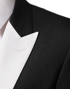 Black White MARTINI 1 Button Men Suit Blazer