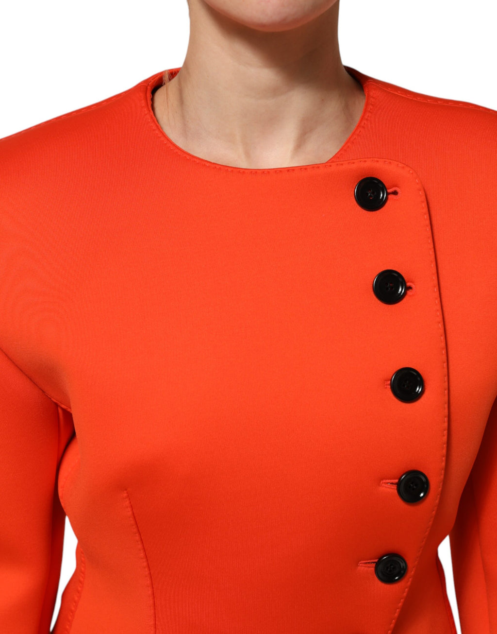 Red Buttoned Down Women Trench Coat Jacket