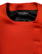 Red Buttoned Down Women Trench Coat Jacket