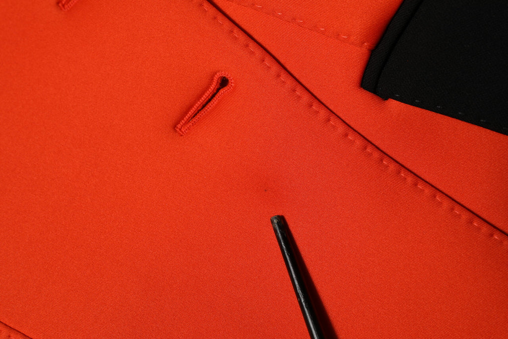 Red Buttoned Down Women Trench Coat Jacket