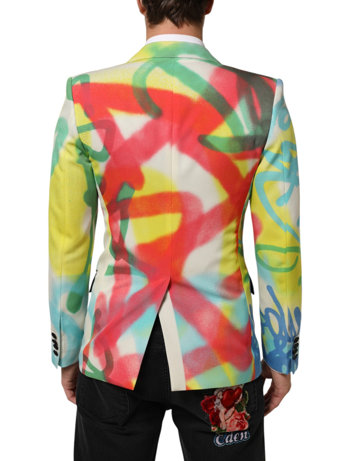 Multicolor Graffiti SICILIA 1 Button Men Suit Blazer