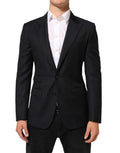 Black Wool NAPOLI 2 Button Men Suit Blazer