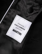 Black Wool MARTINI 2 Button Men Suit Blazer