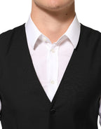 Black Wool Dress Formal Men Waistcoat Vest