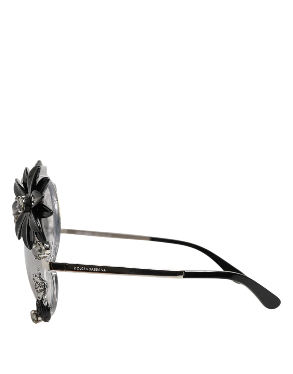 Transparent DG4292 Round Crystal Flowers Sunglasses