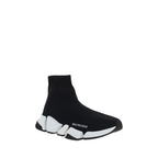 Black Polyester Athletic Sneakers