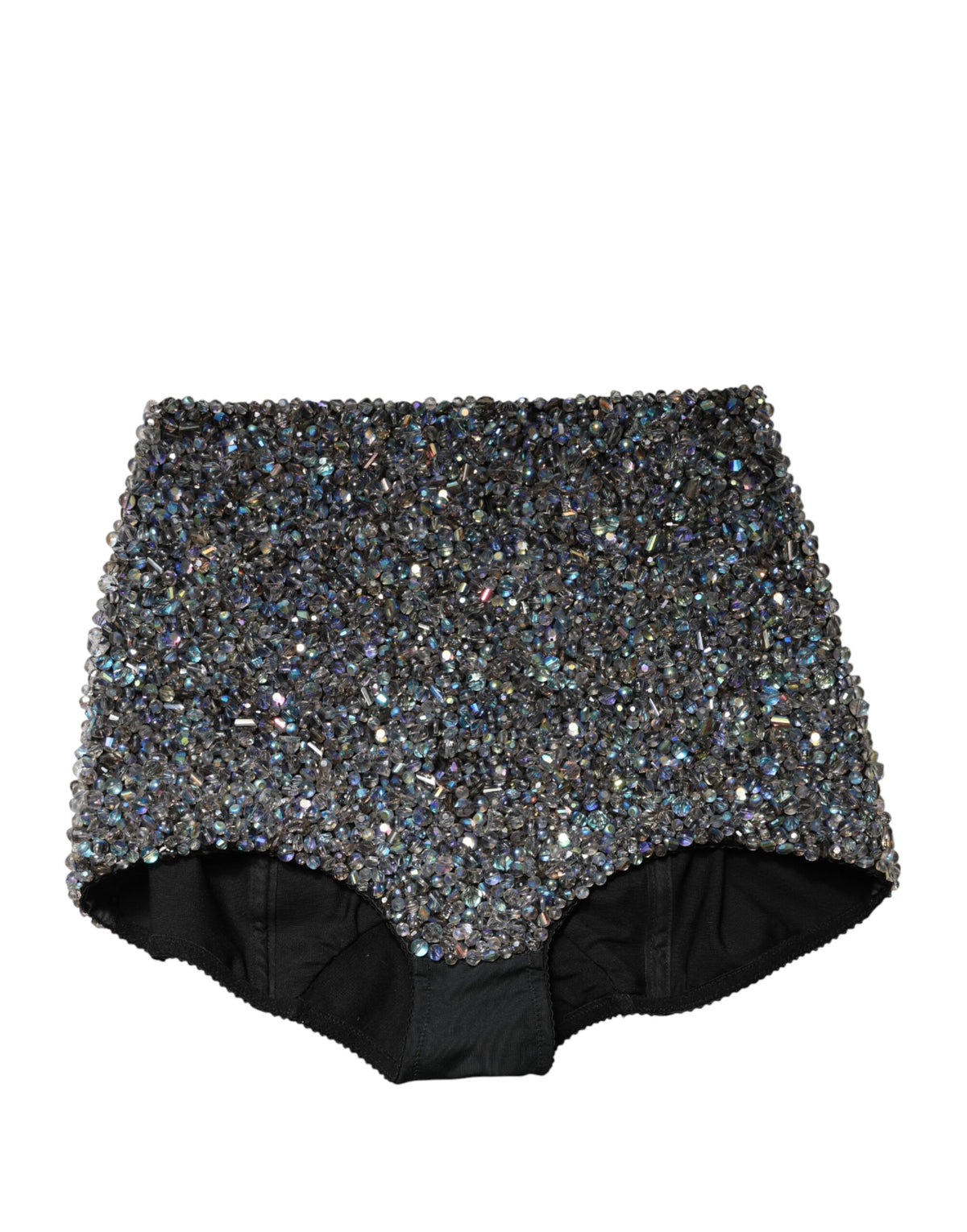 Multicolor Embellished High Waist Hot Pants Shorts