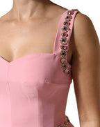 Pink Crystal Sheath Mermaid Long Gown Dress