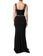 فستان حورية البحر بفتحة ضيقة مزين باللون الأسود