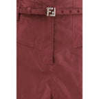Bordeaux Silk Casual Pants